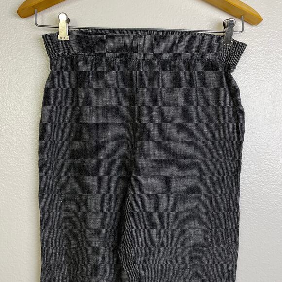 Eileen Fisher Pants Womens XXS Black Organic Linen Tencel Pull On Elastic Waist - Picture 3 of 9
